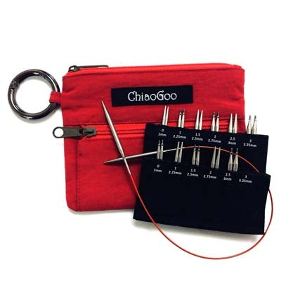 Chiaogoo - &quot;Twist Shorties&quot; Mini Interchangeable Needle Set - Red (2&amp;amp;3&quot; - 5&amp;amp;8 cm)