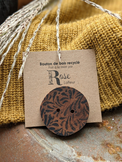 Rose Lafleur - &quot;Simply nature&quot; buttons x1 (1.5&quot; - beeswax finish)